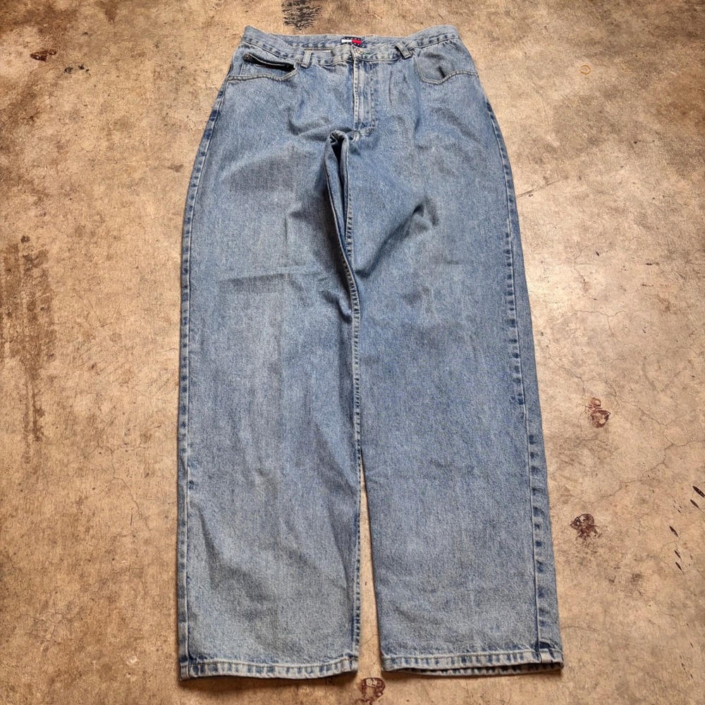 Tommy Jeans Vintage Baggy Light Wash Jeans 36x34 90s Skater Denim
